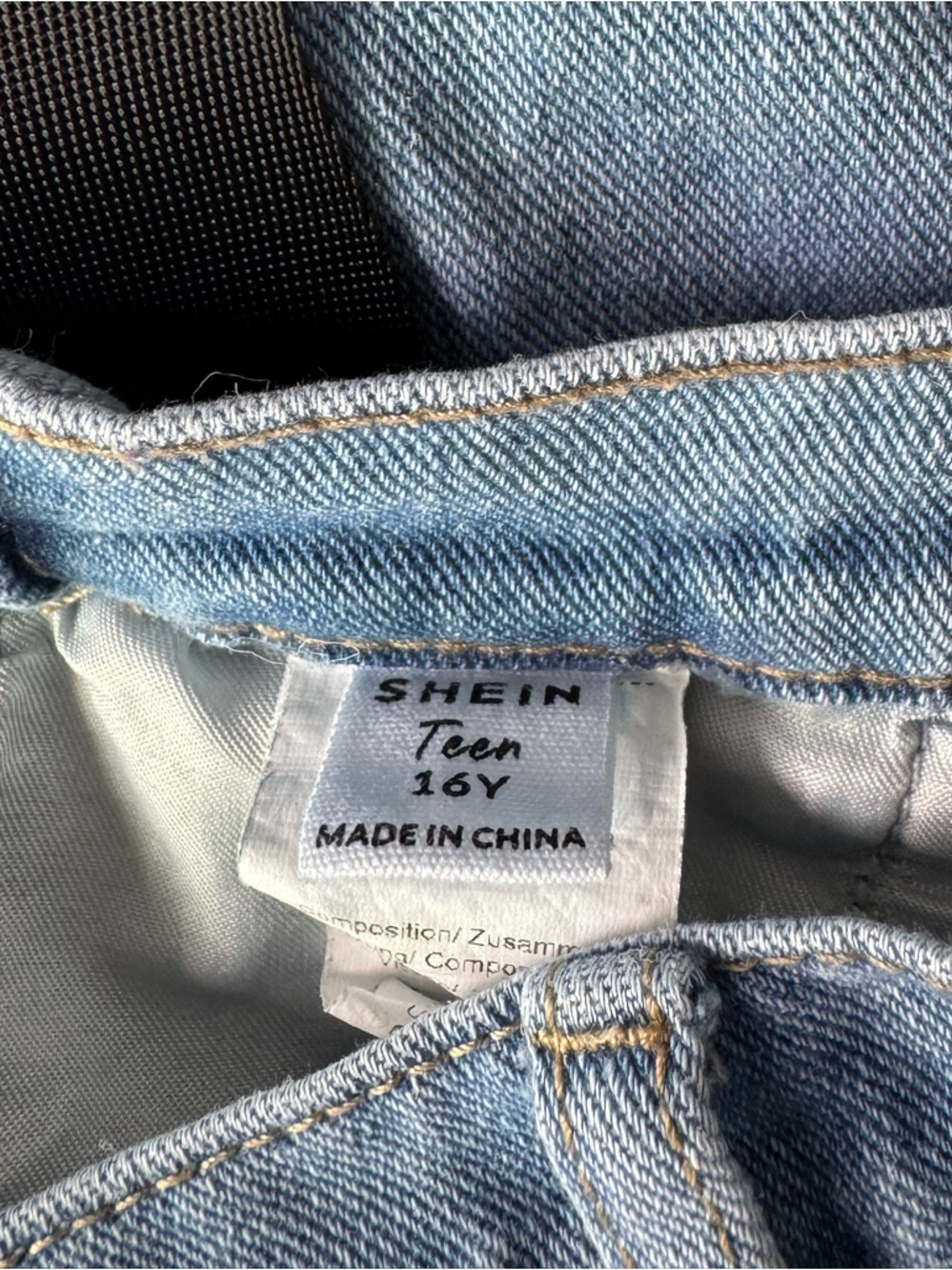 SHEIN Light Blue Cargo Jeans for teen girls size 16Y - Picture 4 of 4